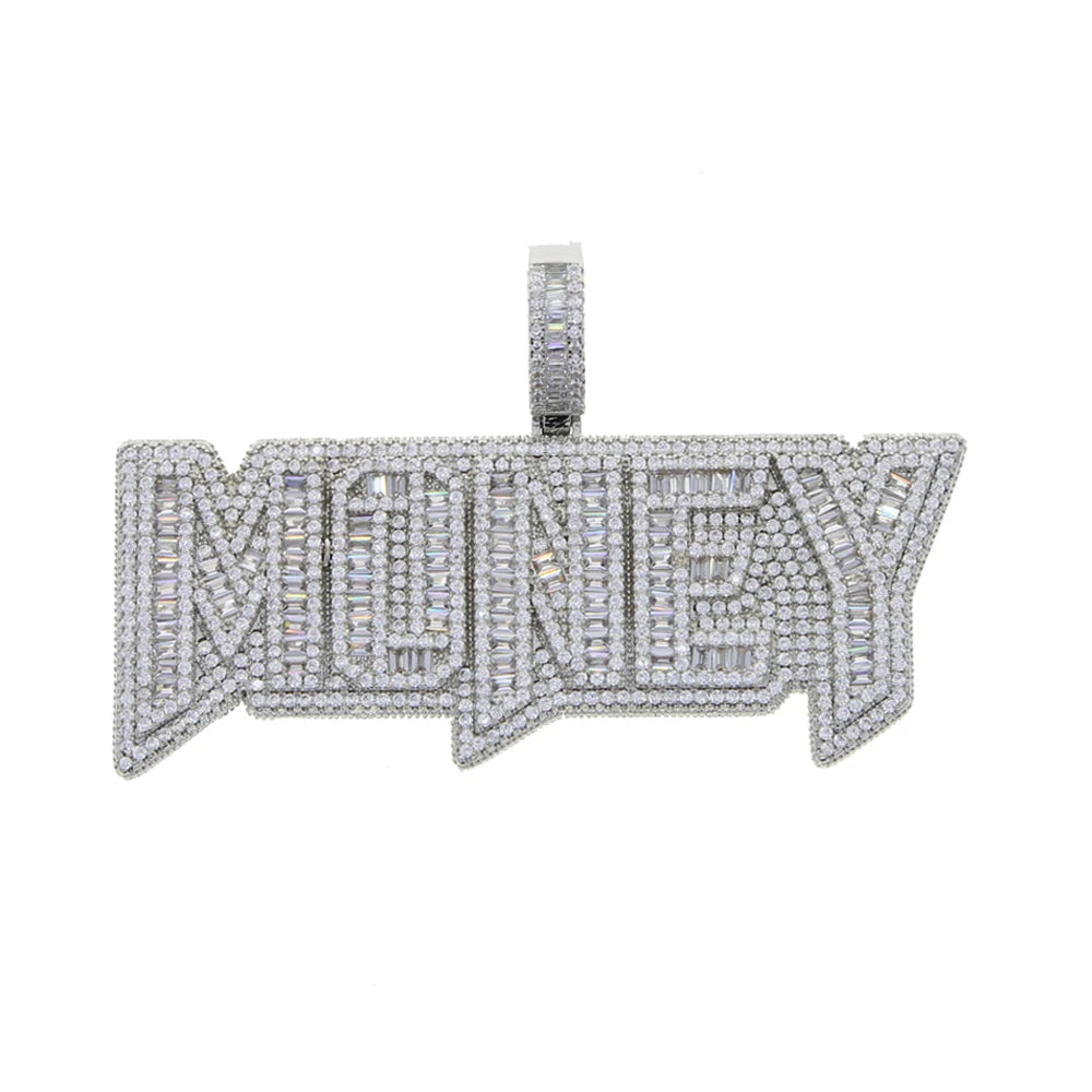 Iced Out  Money Pendant Necklace