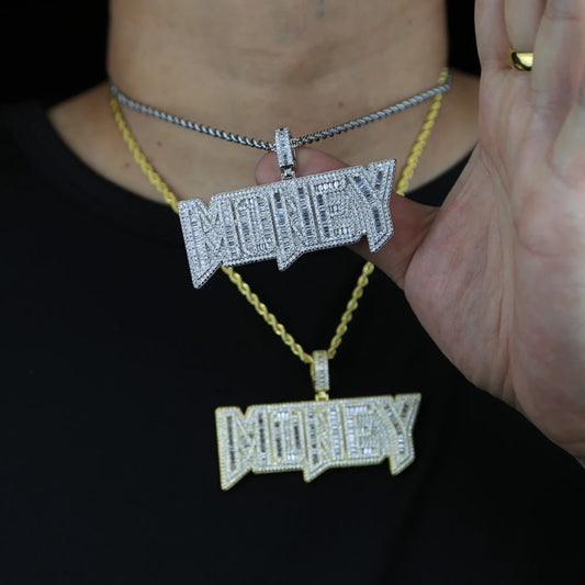 Iced Out  Money Pendant Necklace