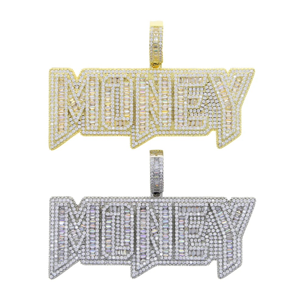 Iced Out  Money Pendant Necklace