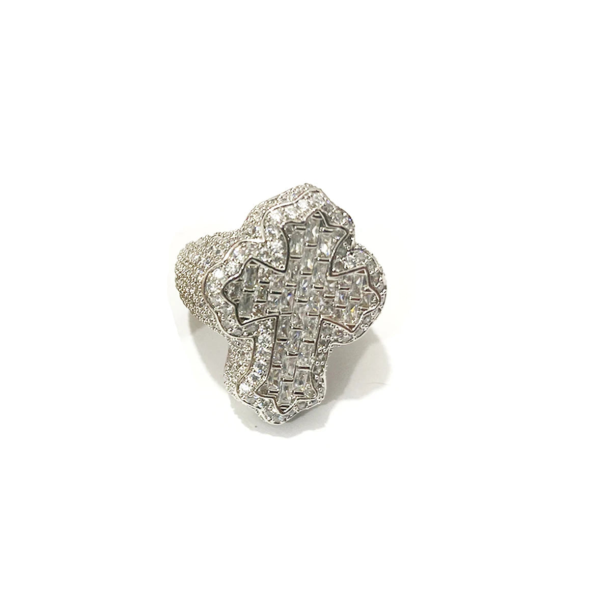Iced out cross ring