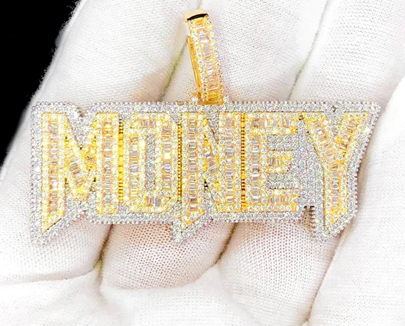 Iced Out  Money Pendant Necklace
