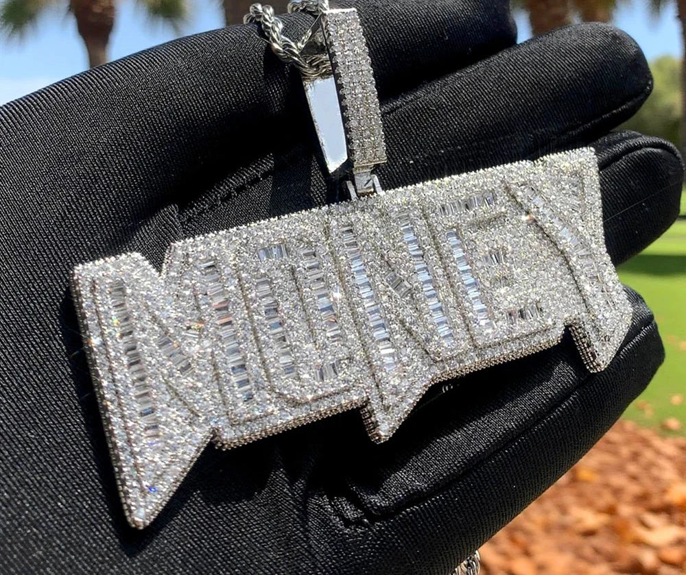 Iced Out  Money Pendant Necklace