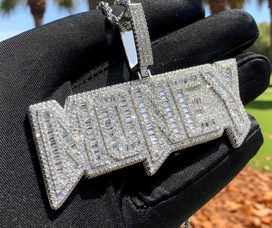 Iced Out  Money Pendant Necklace